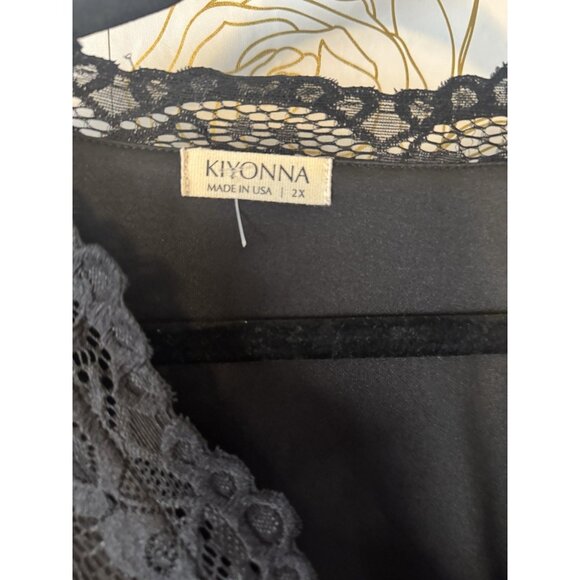 Kiyonna Dress New Size 2x Black Lace VNeck Stretch Lined Cocktail Formal 057 - Picture 5 of 8